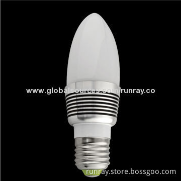 Hot Sale 3W LED Candles Bulb with 85-265V AC/12V DC, Aluminum Material, 80-110lm/W CE Mark